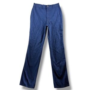 Vintage Touche Striped Denim Jeans High Rise Straight Leg Blue White 11-12 28x30